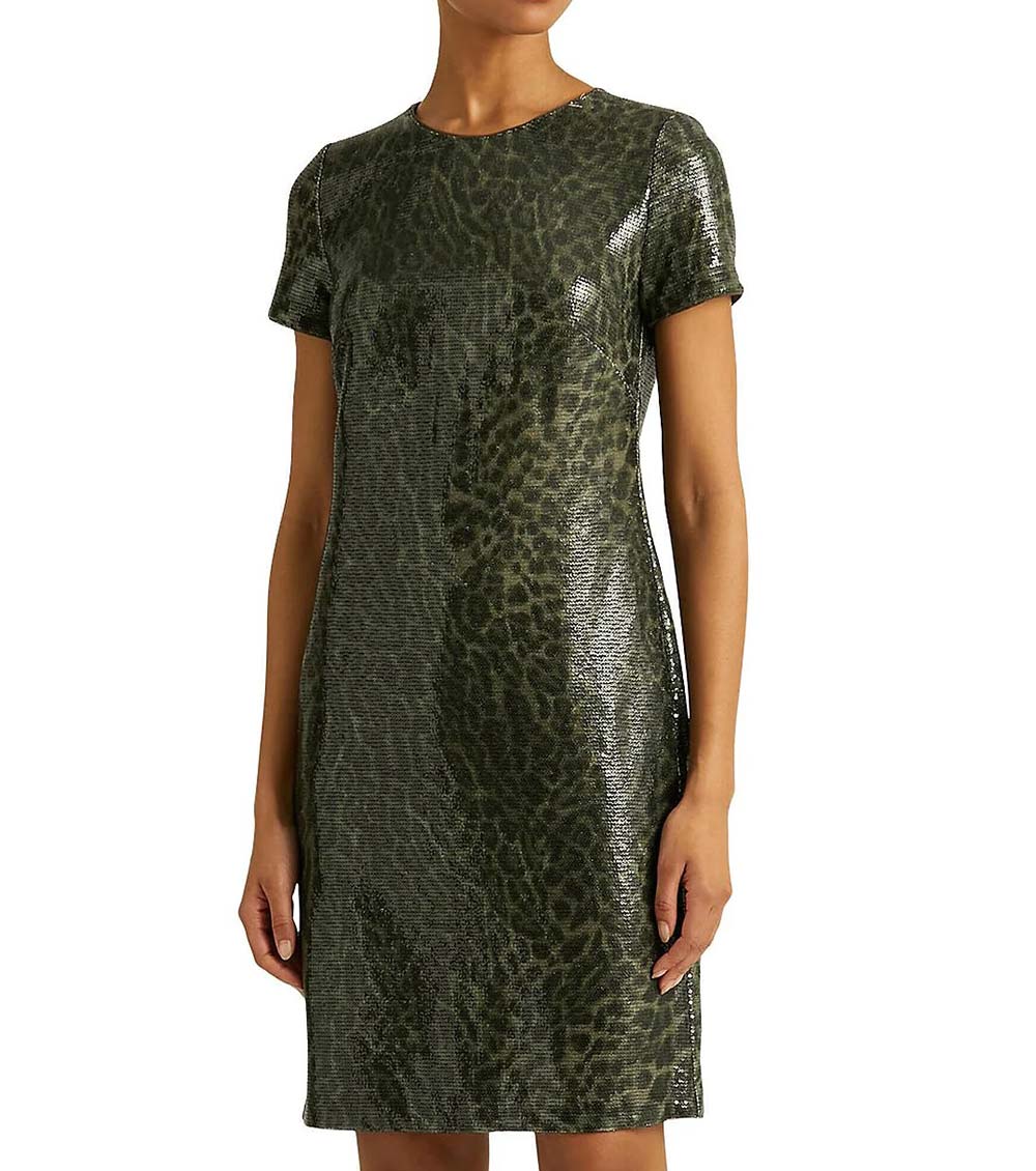 olive leopard print dress