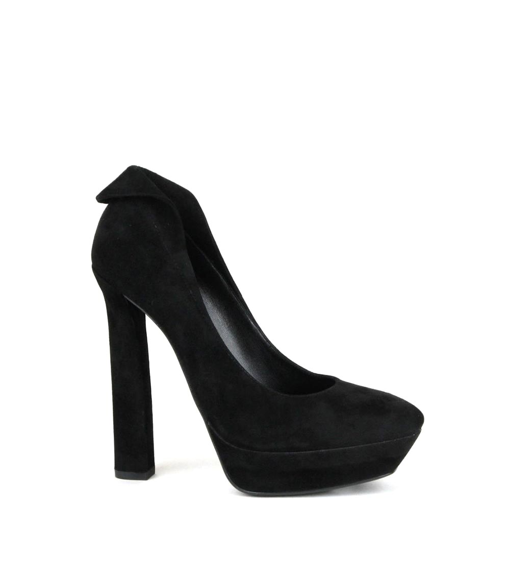 Black suede platform outlet pumps