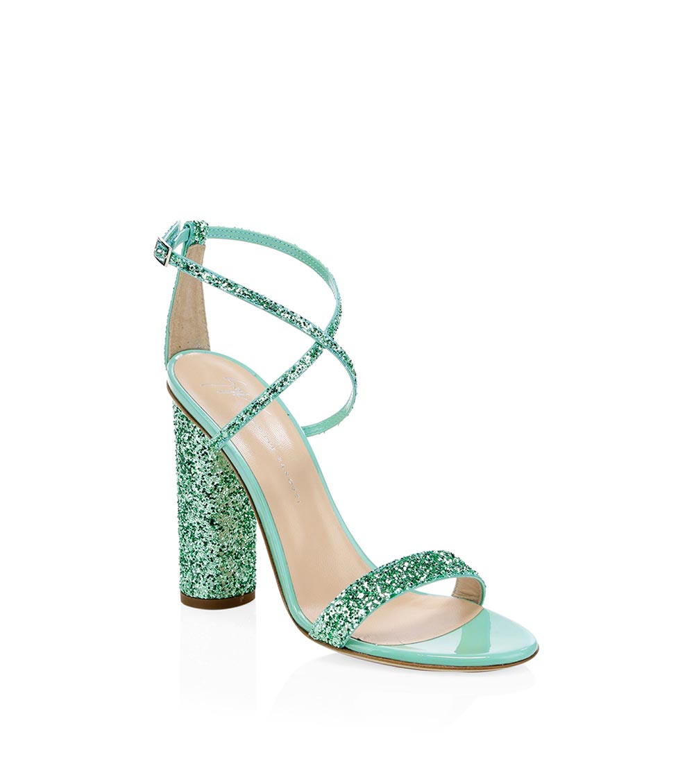 Giuseppe Zanotti Aloha Block heel Glitter Heels for Women Online India at Darveys