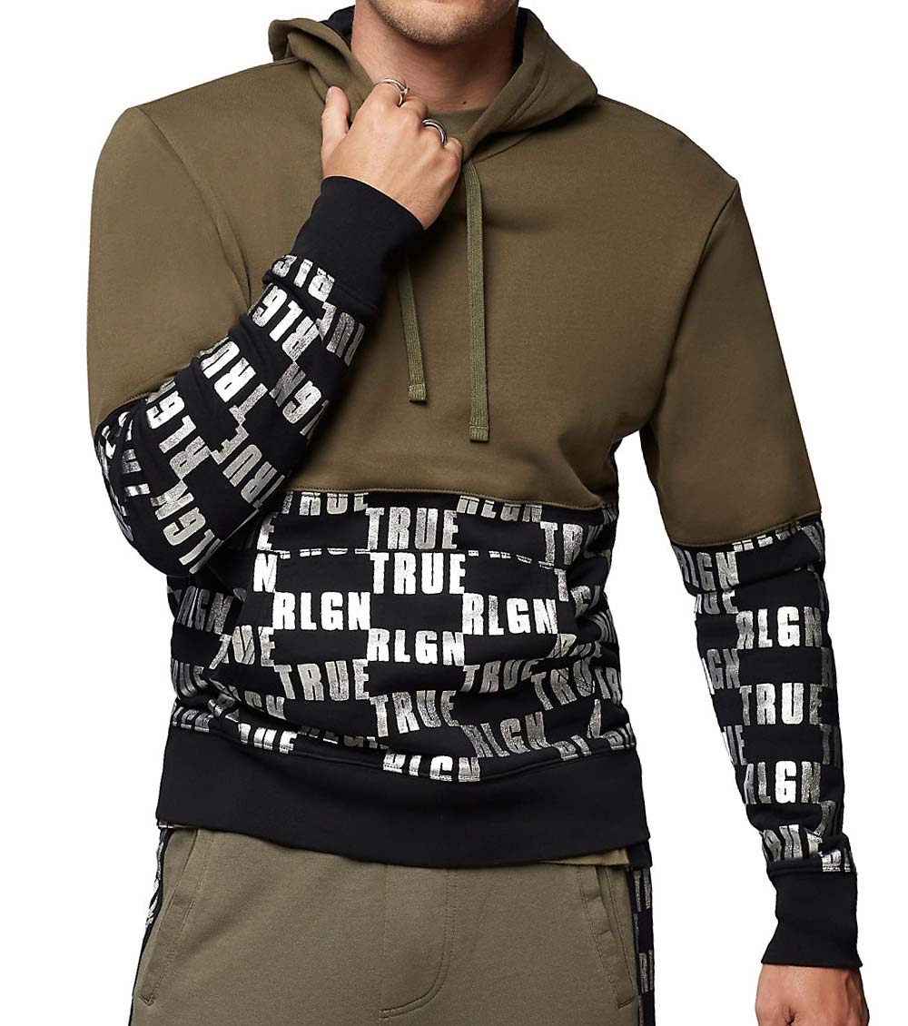 Olive green shop true religion hoodie
