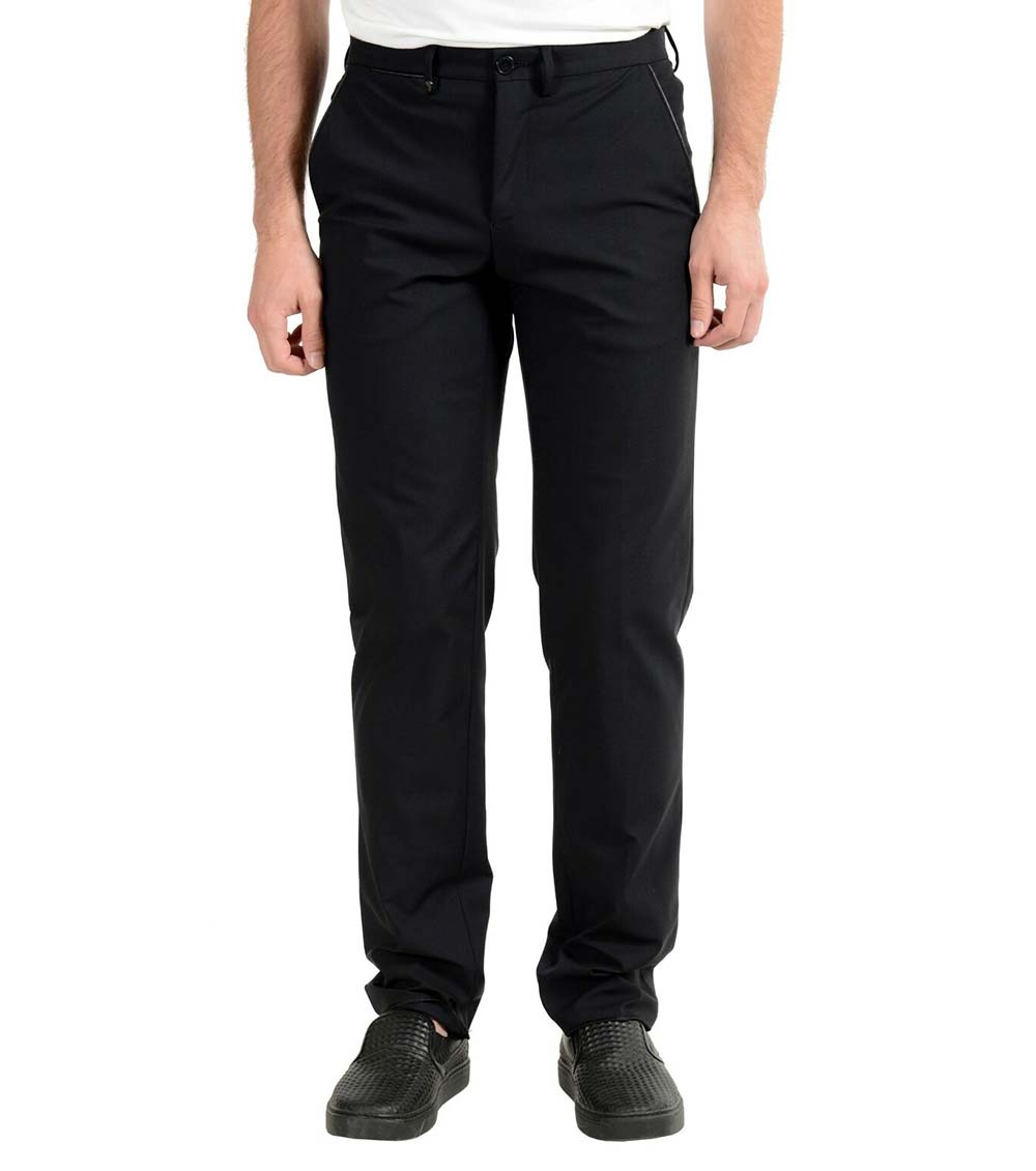 Men Formal Work Dress BLACK Pants Slim Fit Straight Casual Trousers  34Wx30L-NWT | eBay