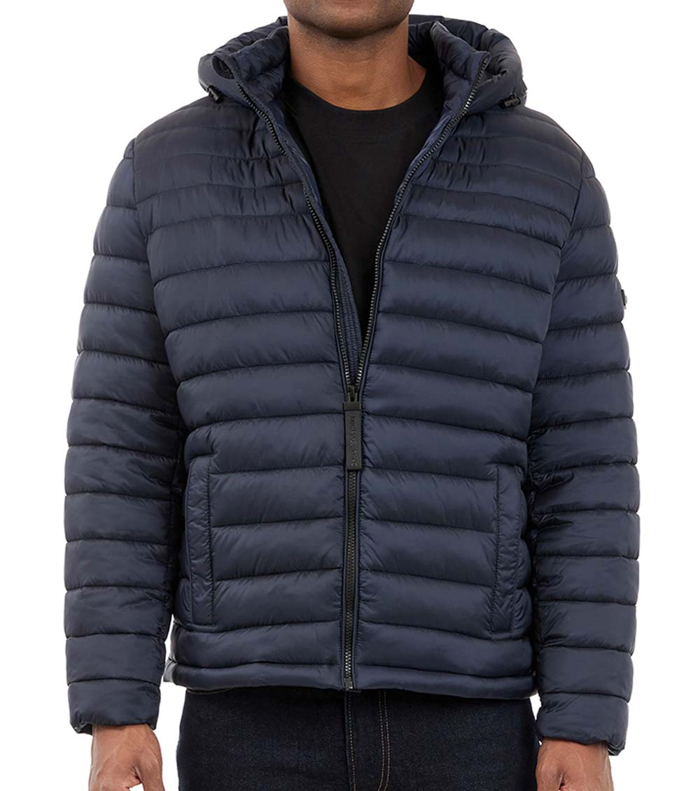 Michael kors navy quilted jacket discount