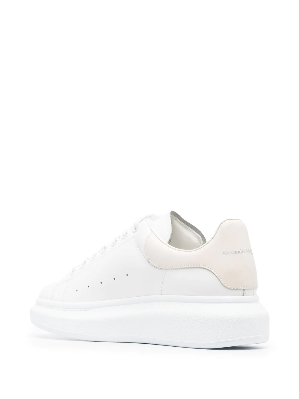 Oversized Leather Sneakers in White - Alexander Mc Queen