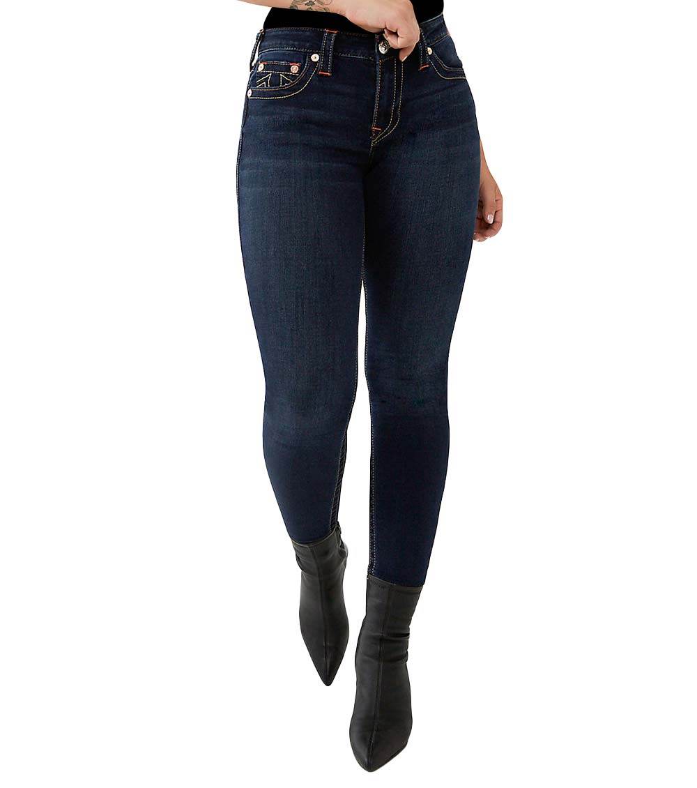 True Religion Dark Blue Jennie Curvy Skinny Jeans for Women Online