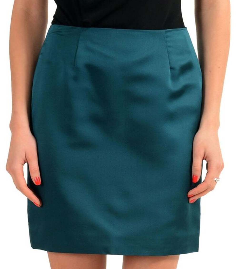 sale in Versace Collection greenish blue pencil skirt