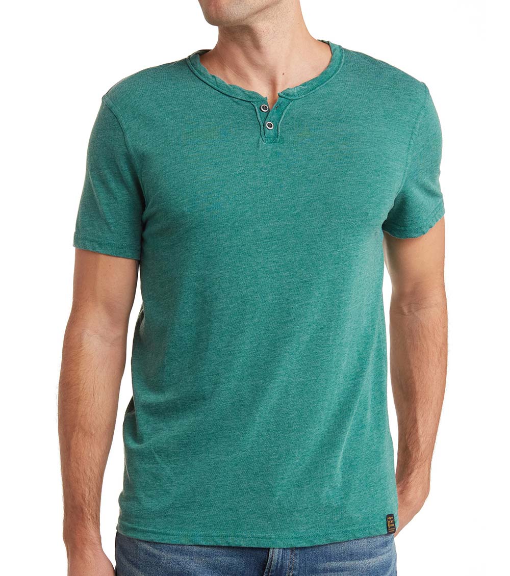 Lucky Brand Green Button Notch Neck T-Shirt for Men Online India