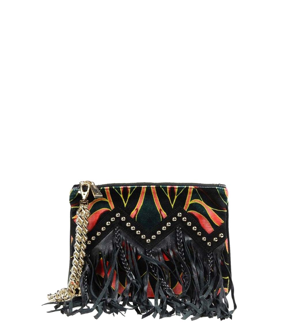 Embellished Leather Fringe Bag