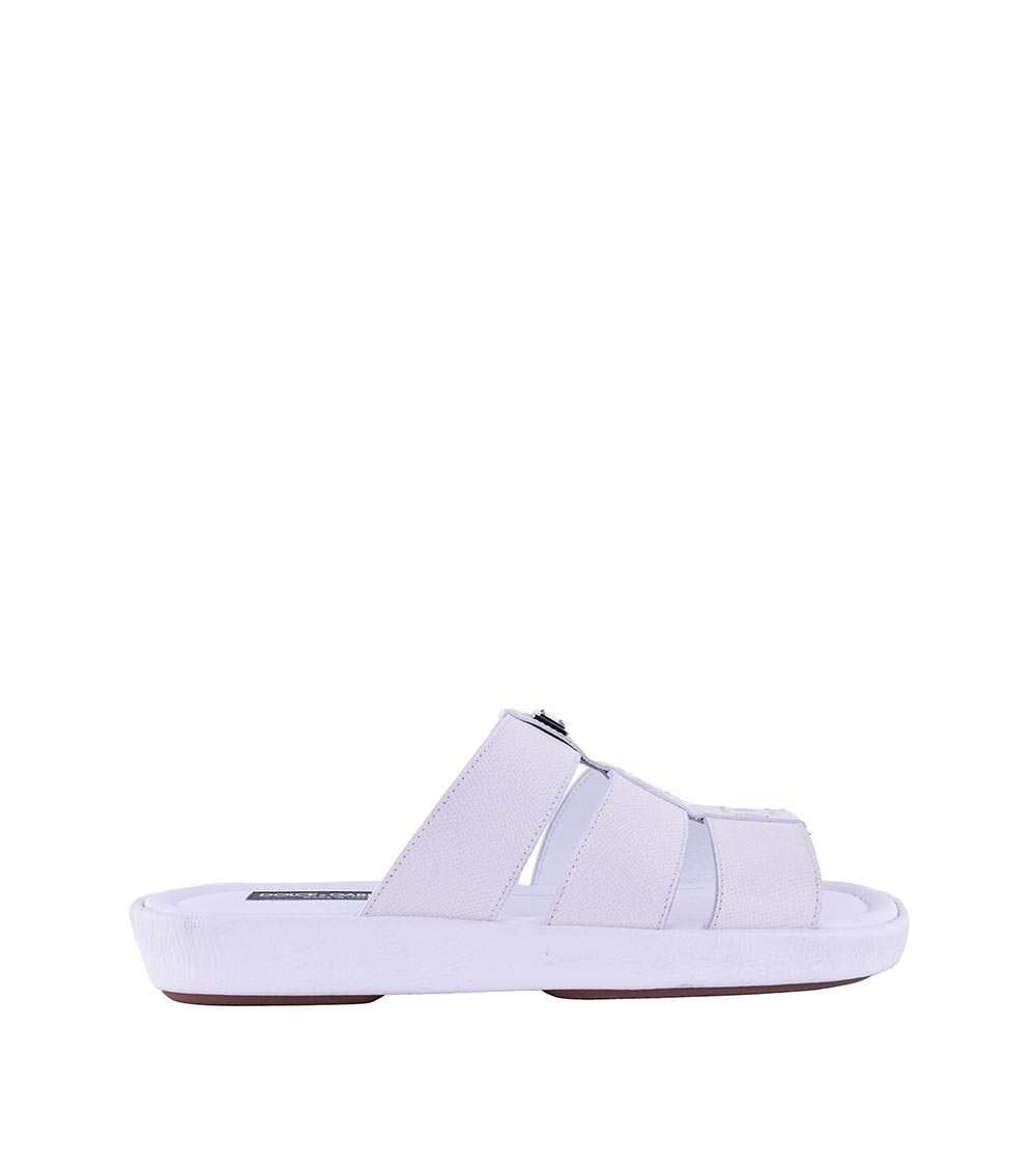 Dolce Gabbana White Front Leather Sandals for Men Online India