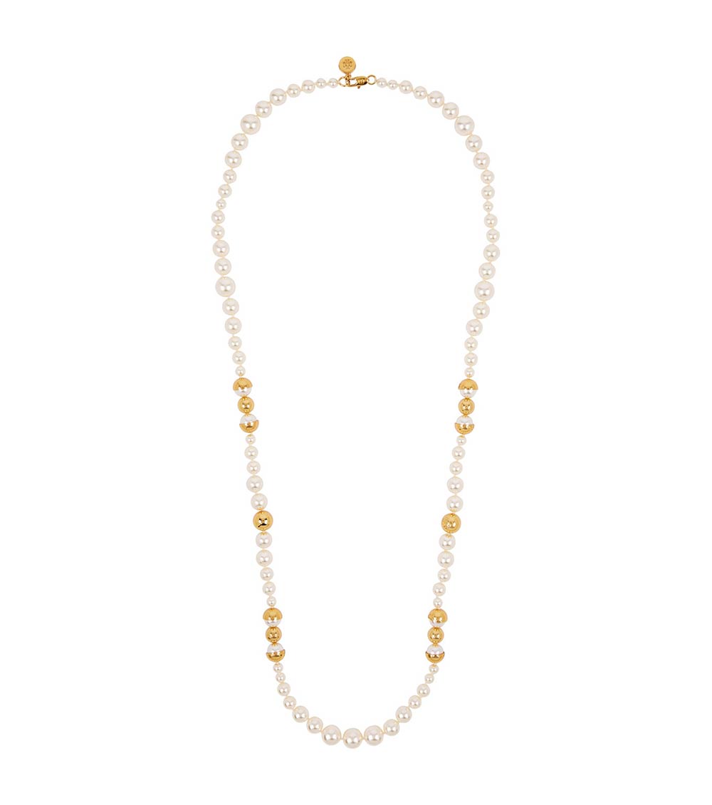 Simple & Single White Pearl Pendant Necklace - 6mm