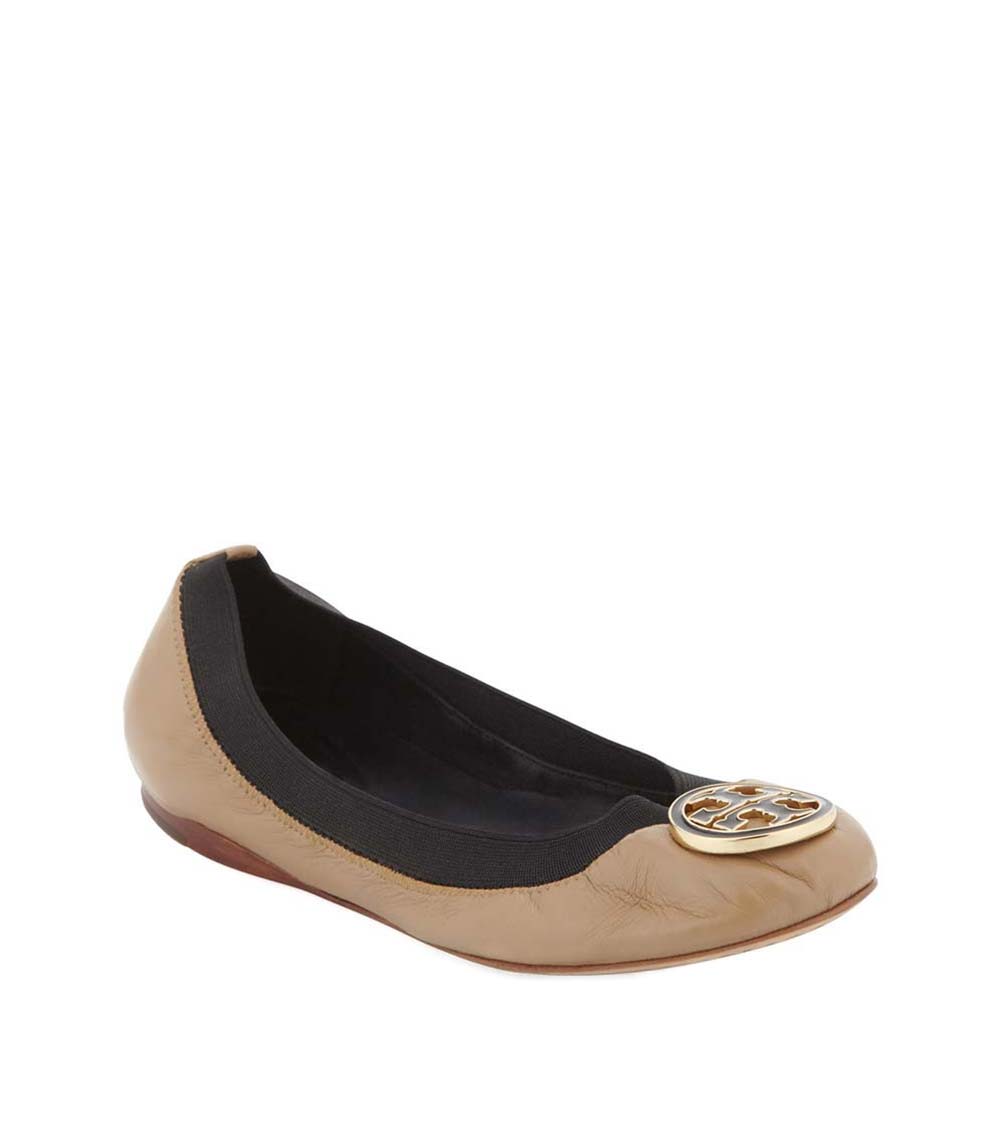 Tory Burch Tan Caroline Patent Leather Ballet Flats Women's 9.5 shops