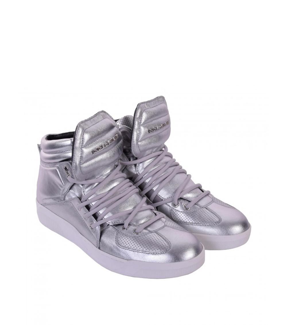 Dolce & Gabbana Silver Shiny High Top Sneakers for Men Online India at  