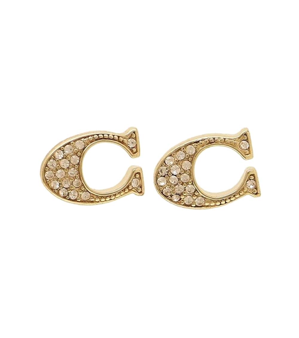 Coach Golden Signature Stud Earrings for Women Online India at 