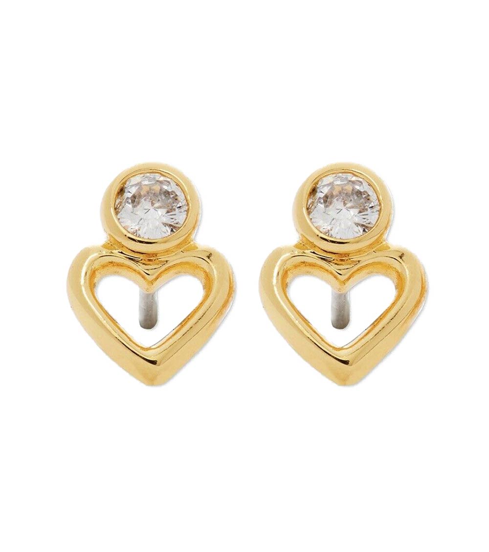 Buy Kate Spade Clear  Rose Gold Rock Solid Stone Heart Earrings Online   Tata CLiQ Luxury