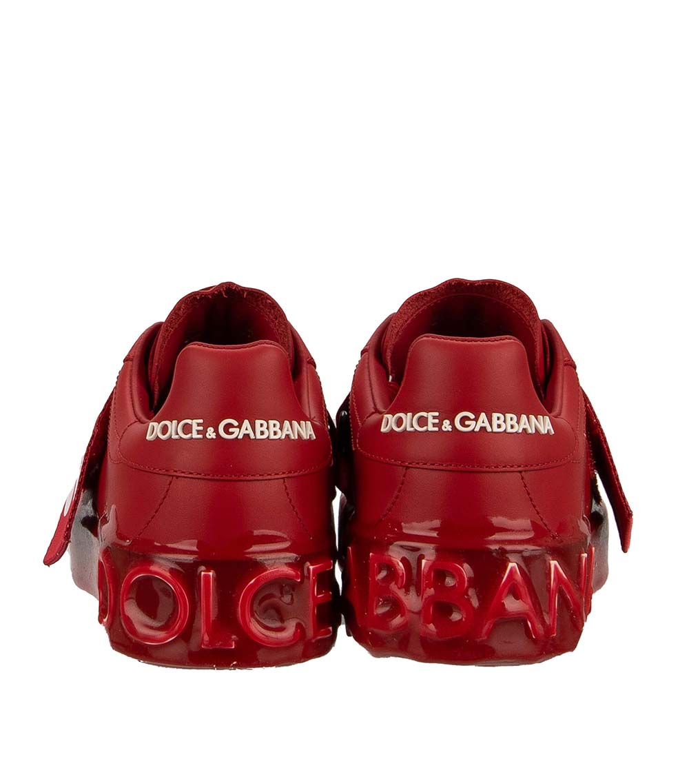 Dolce \u0026 Gabbana Red Leather Logo Sneakers for Women Online India at  Darveys.com