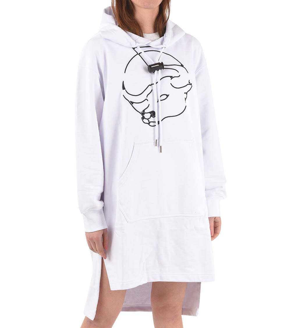 Diesel White Oversized Hoodie Dress for 