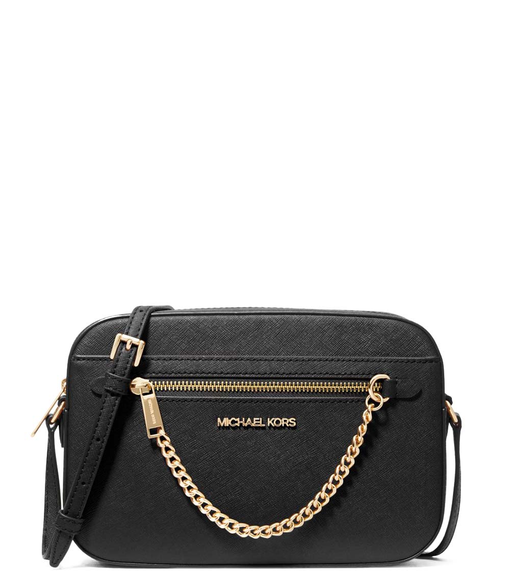 Michael Kors Jet Black Crossbody Purse top (defect)