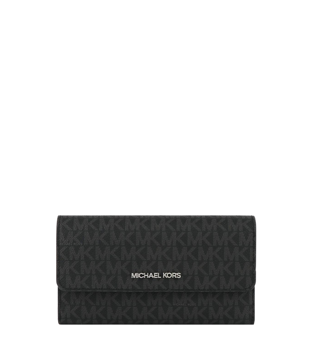 Michael Kors Black Logo Jet Set Trifold Wallet for Women Online India at Darveys