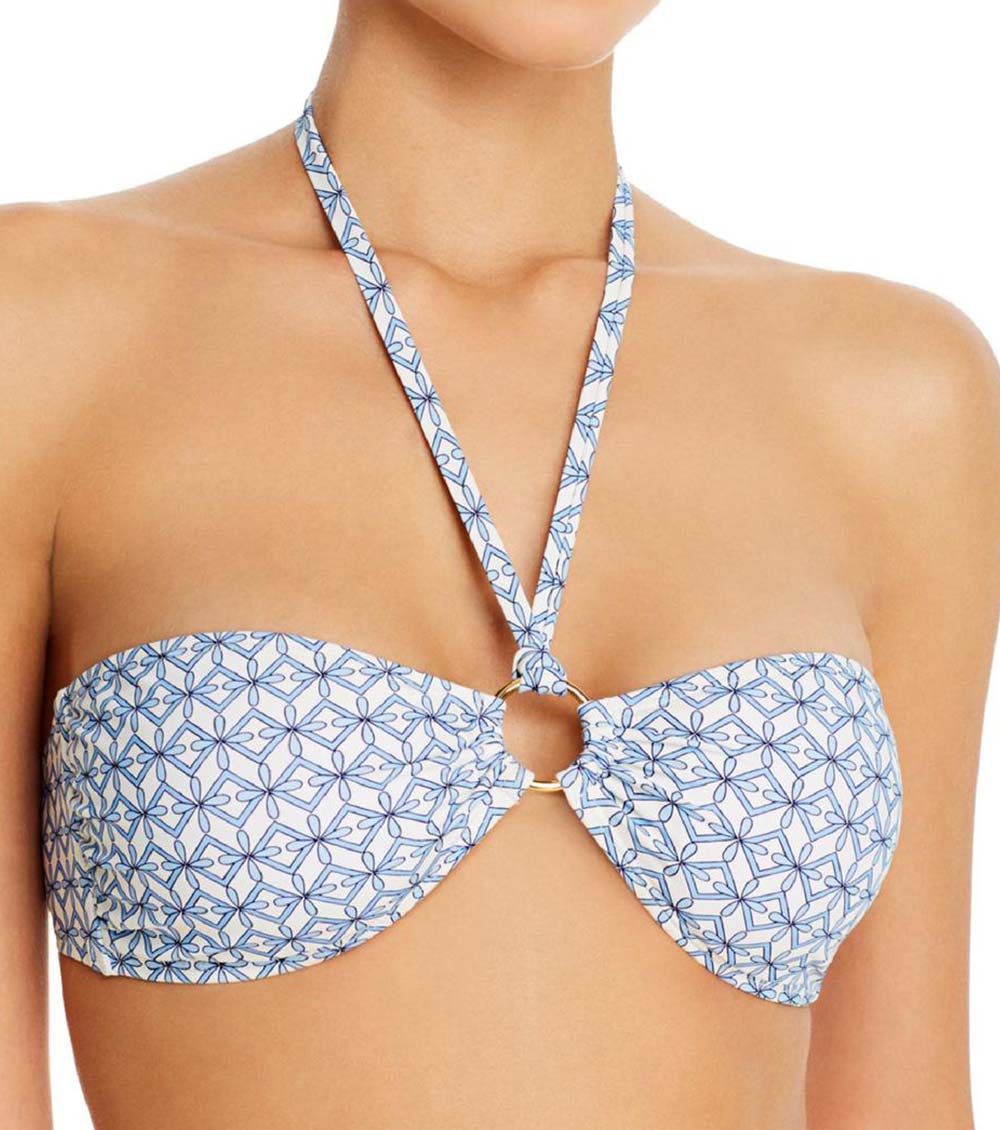 Tory Burch Blue Floral Bandeau Swim Top for Women Online India at  