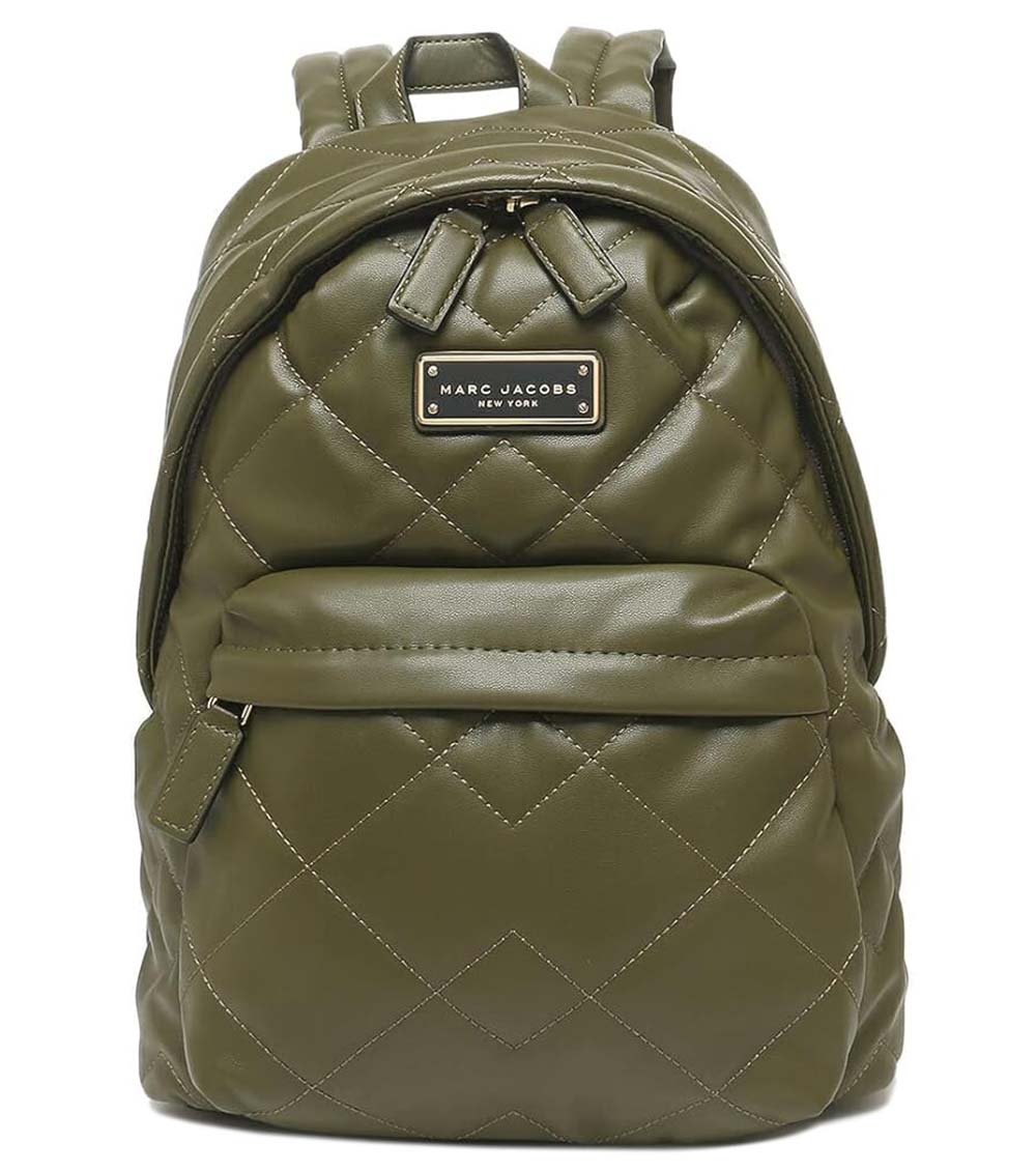 Marc Jacobs Olive Quilted Large Backpack for Women Online  display picture 3