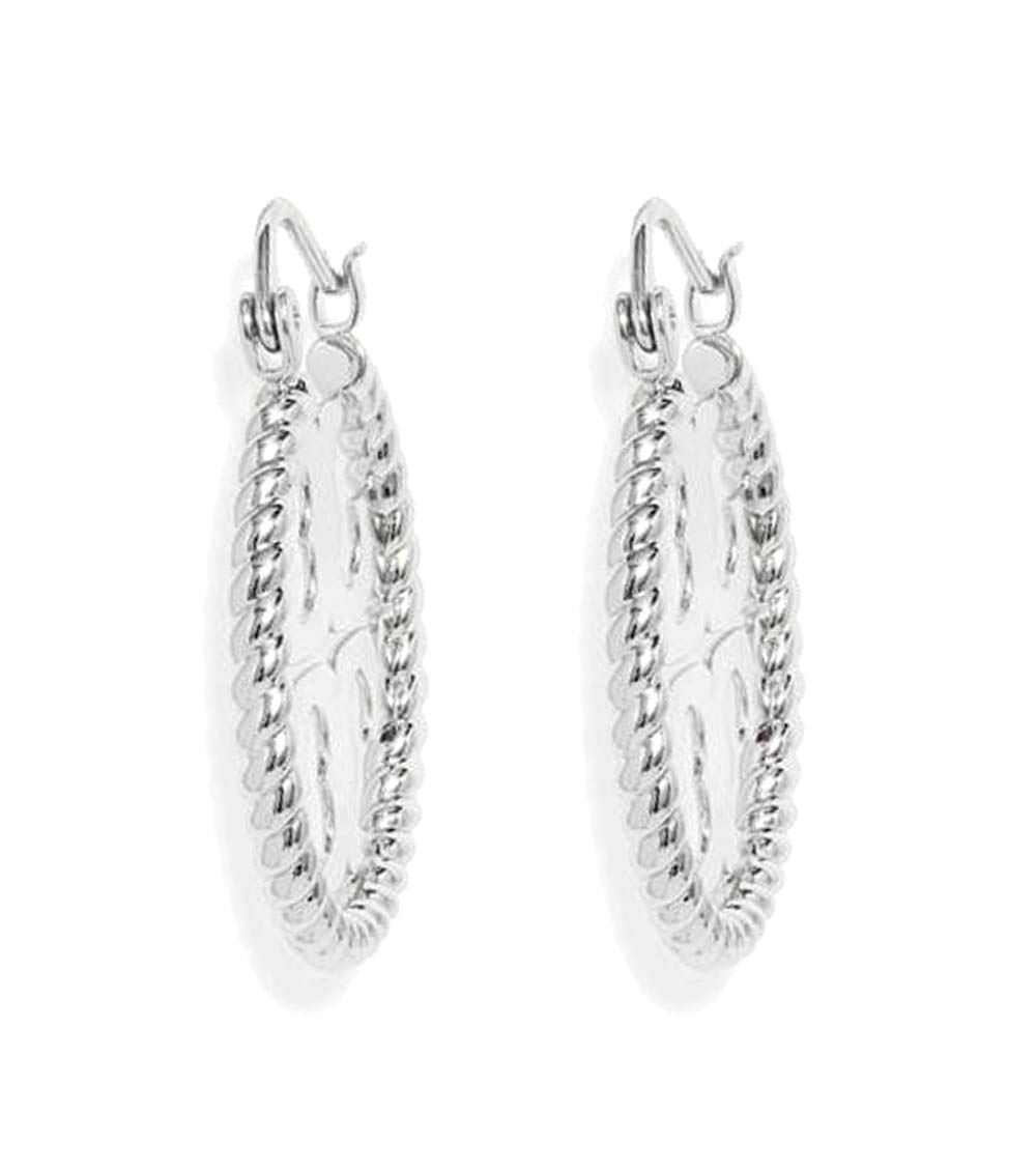 Tory Burch Silver Rope Logo Hoop Earrings for Women Online India at  
