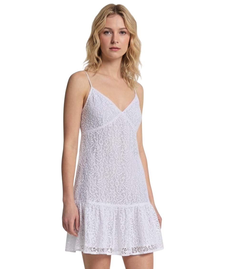 chinese dress ladies Mariah Floral Lace Corset Mini Dress White Floral / M