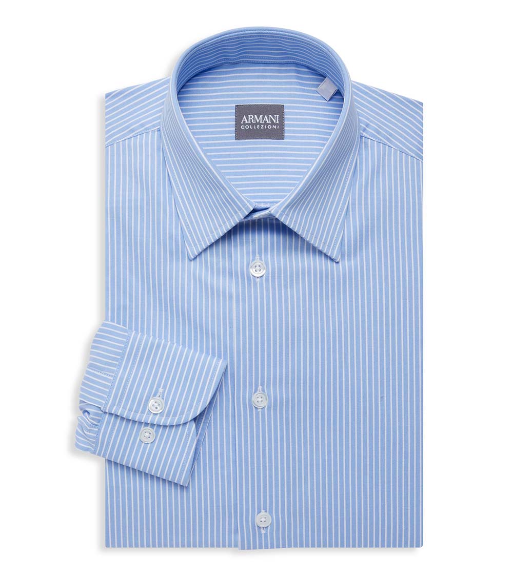 Armani Collezioni Blue Striped Dress Shirt for Men Online India at  Darveys.com