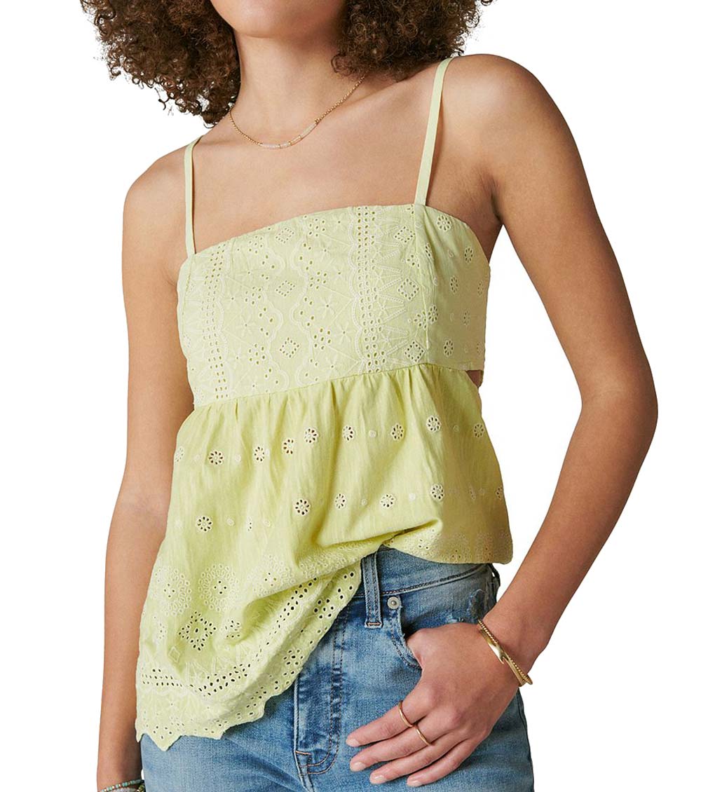 Lucky brand eyelet tank sales