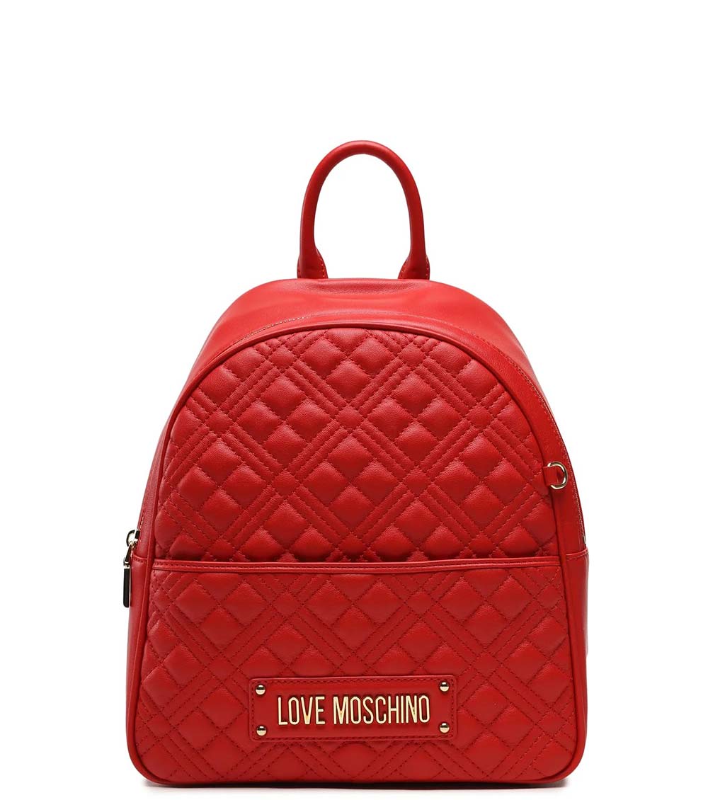 Love Moschino Red Quilted Small Backpack for Women Online India at Darveys