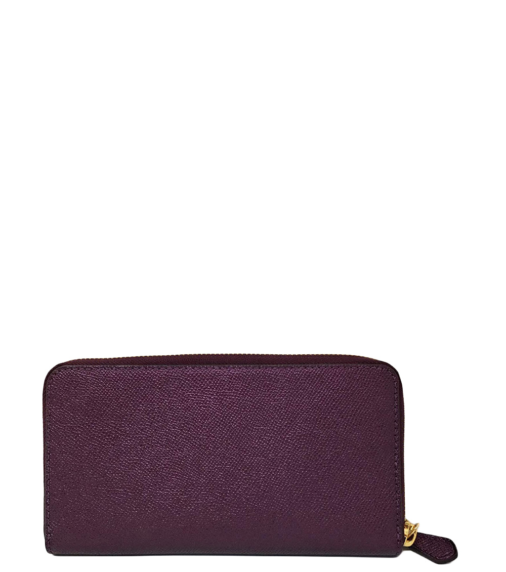 Metallic raspberry coach wallet top