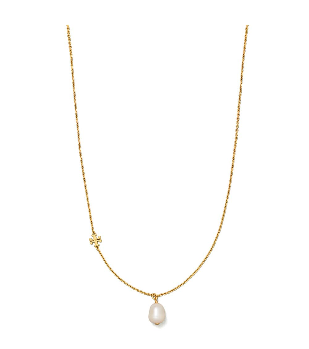 Tory Burch Golden Logo Pearl Necklace for Women Online India at 