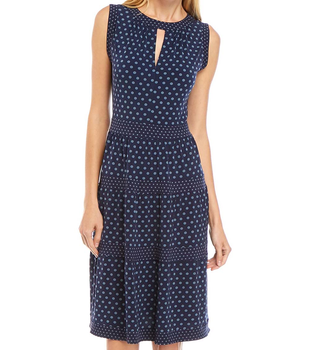 Akris Punto - Denim Multi Polka Dot Dress | Mitchell Stores