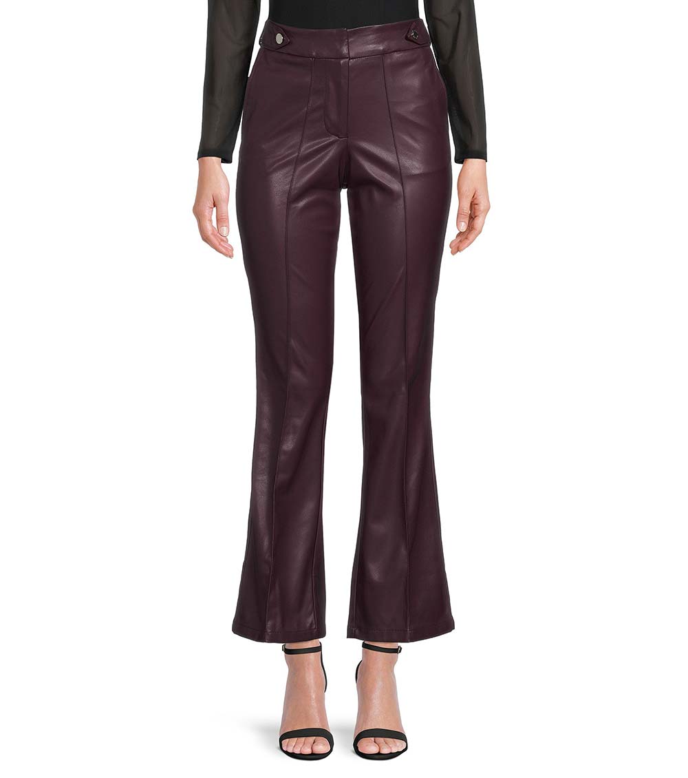 Calvin Klein Dark Brown High Rise Faux Leather Pants for Women Online India  at Darveyscom