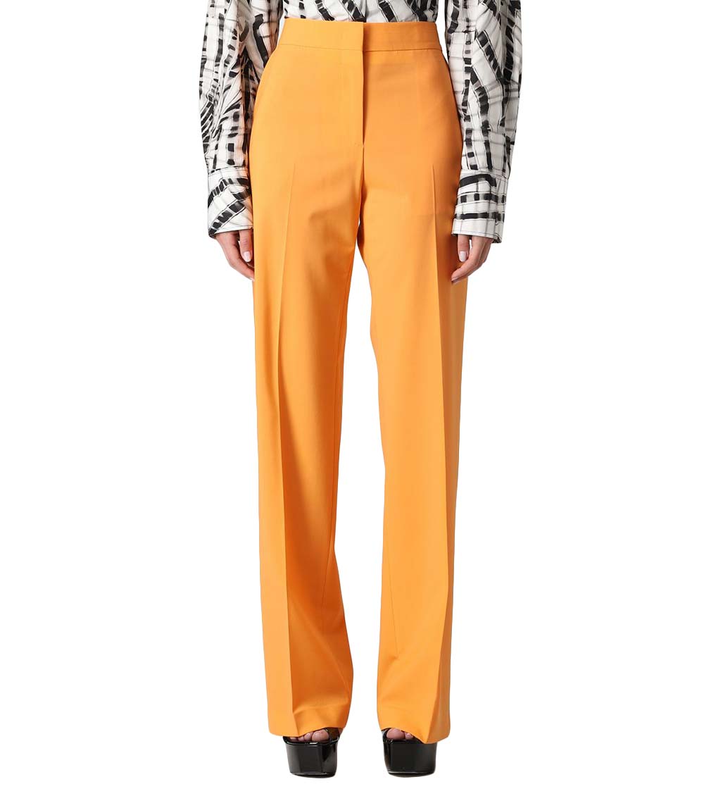 MSGM Orange HighWaist Trousers for Women Online India at Darveyscom