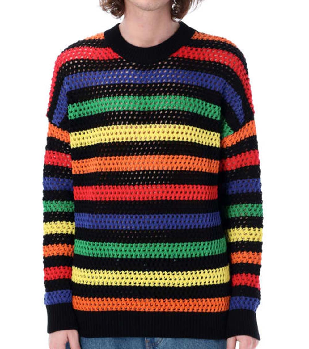 Mens multi hotsell coloured striped jumper