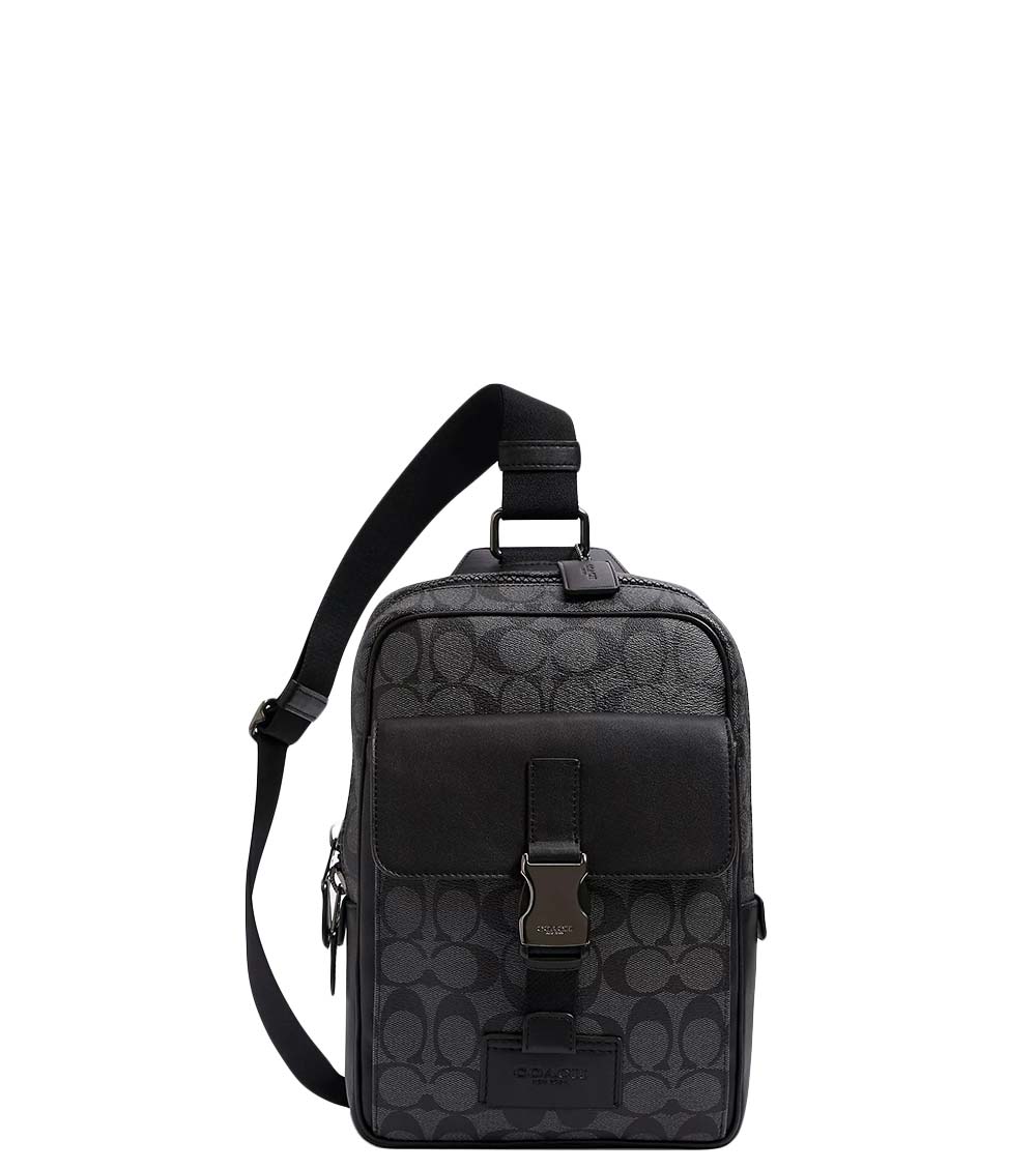 COACH GREY SATEEN Leather Signature STRIPE Hobo Shoulder Shopper Purse Bag  17434 £19.82 - PicClick UK