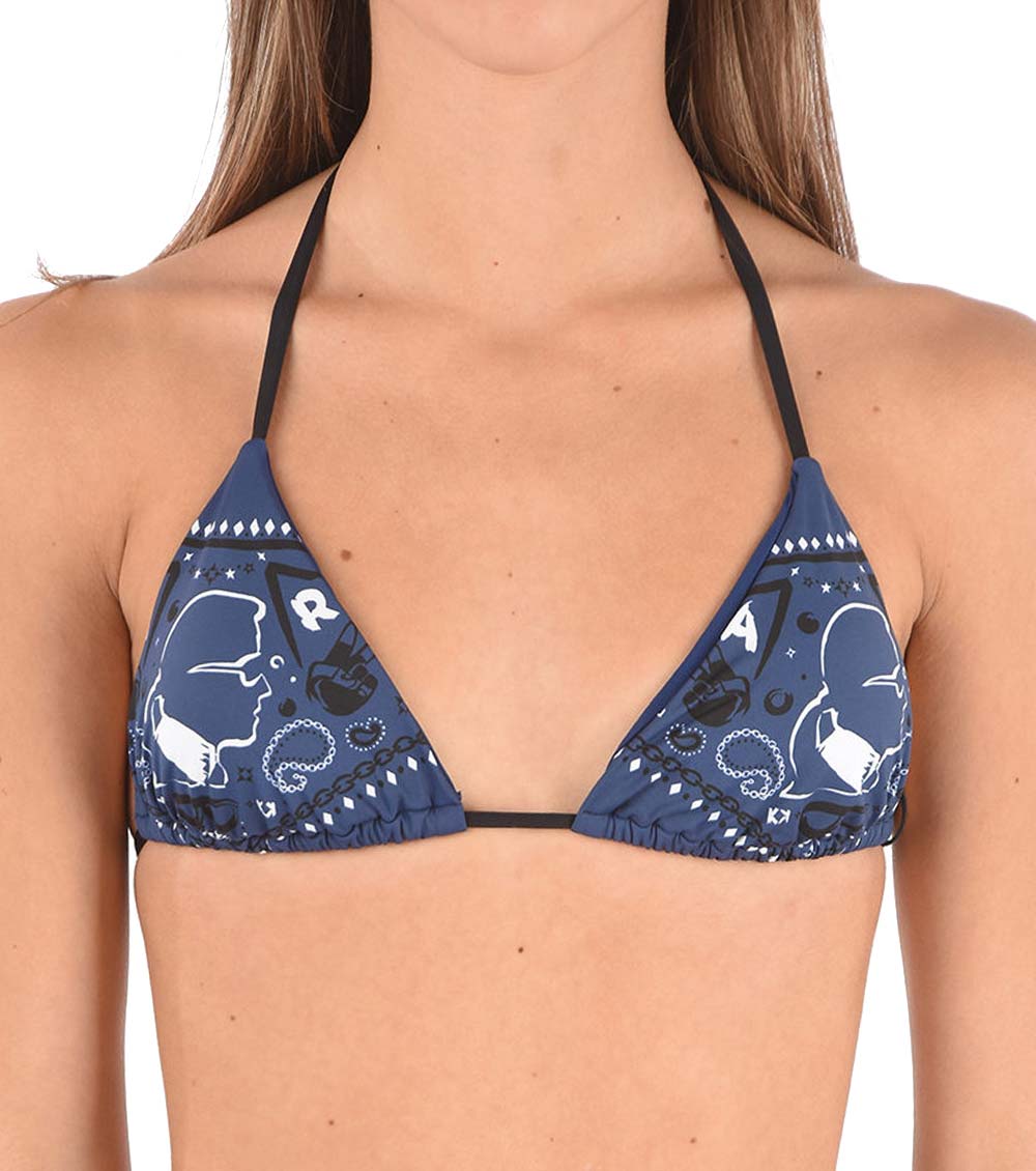 blue triangle bikini