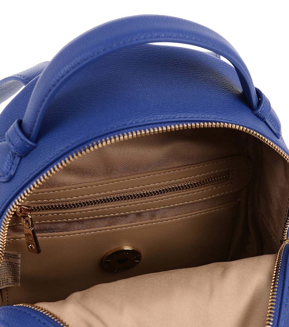 Love Moschino Blue Metal Logo Small Backpack display picture 1