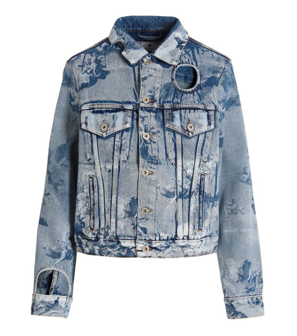 Off-white Cut-out Denim Jacket In Blue | ModeSens