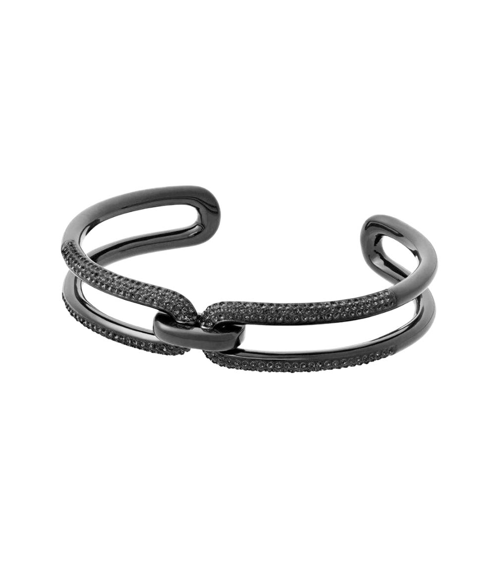 Michael kors sales black leather bracelet