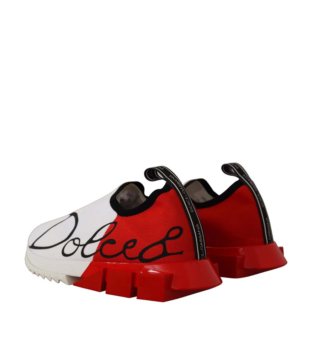 Dolce and gabbana clearance red and white sneakers