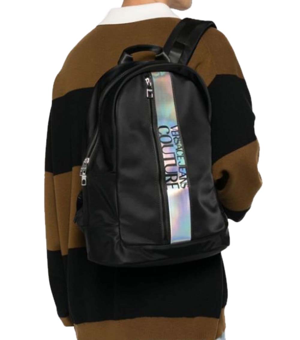 Versace Jeans Couture Black Logo Large Backpack for Men Online