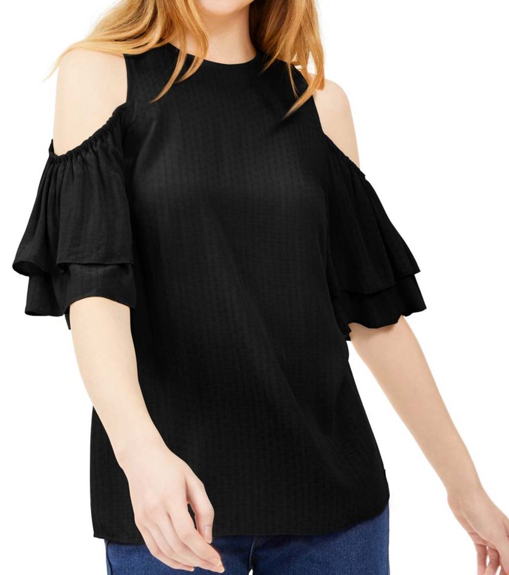 Michael Kors Black Cold-Shoulder Blouse for Women Online India at  