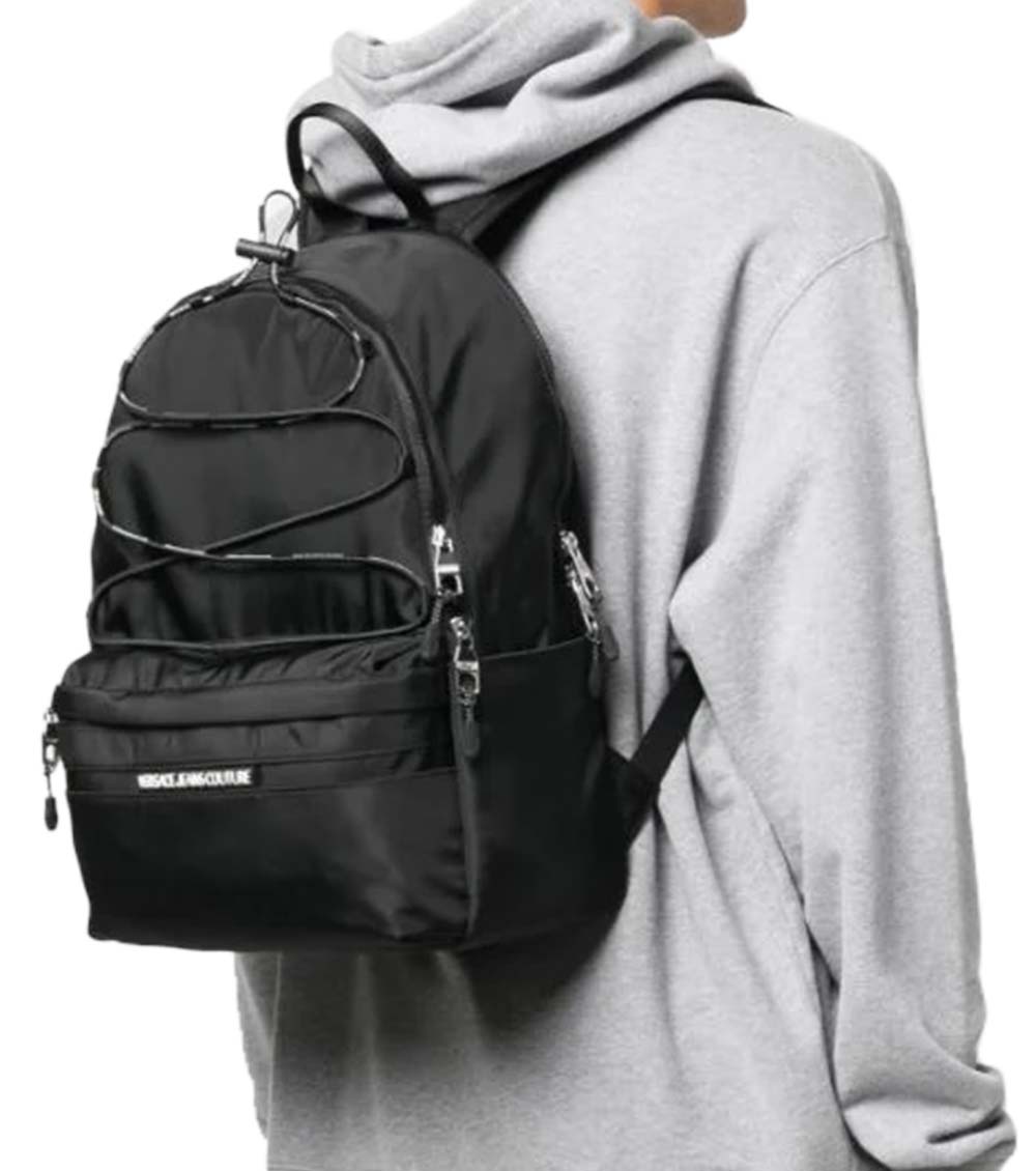 Versace Jeans Couture Black Logo Large Backpack for Men Online