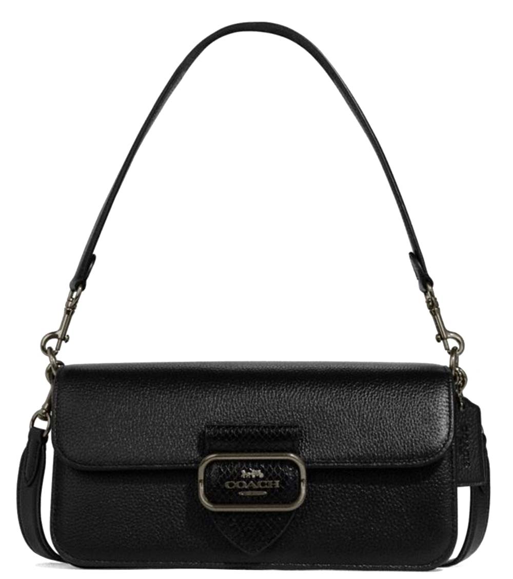 black shiny Coach purse 🖤 blue inner lining, medium... - Depop