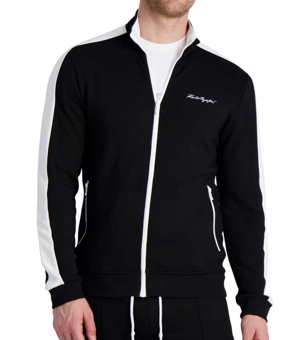 Karl Lagerfeld Blackwhite Color Block Track Jacket for Men Online