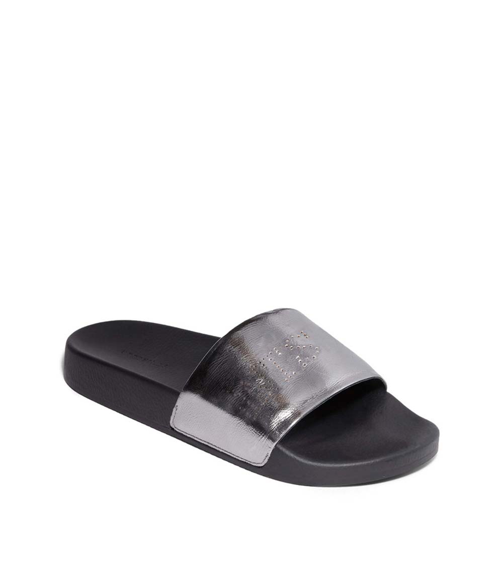 AllSaints Silver Karli Slides for Women Online India at Darveys