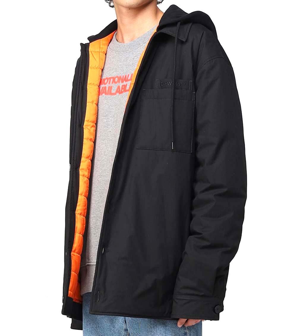 hooded padded overshirt