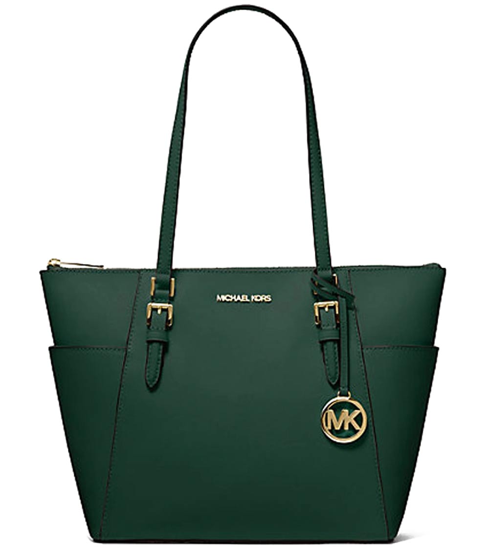 Michael Kors Dark Green Charlotte Large Tote for Women Online