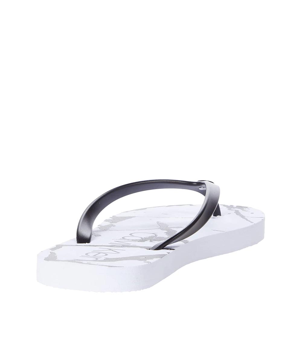 White calvin klein flip flops womens best sale