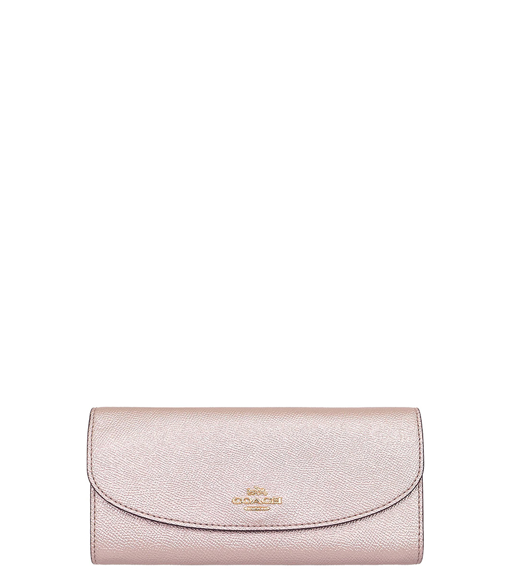 Coach rose gold wallet sale